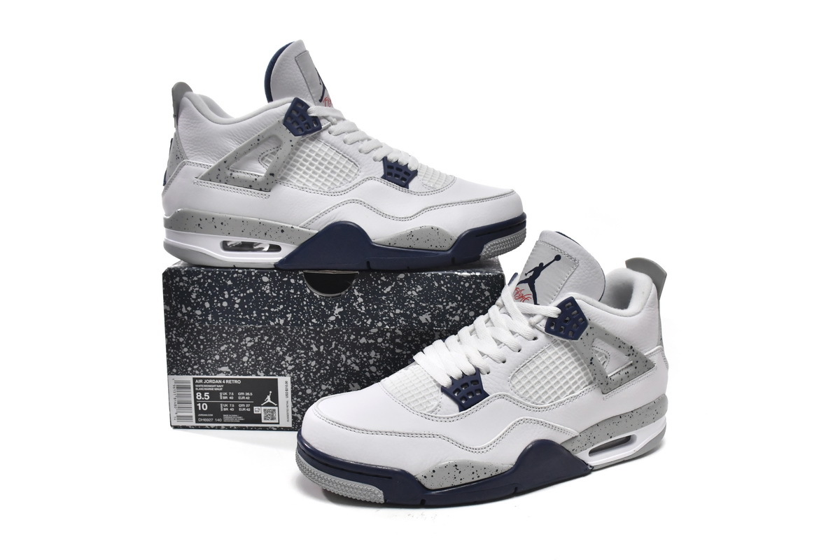 PKGoden Jordan 4 Retro White Midnight Navy,DH6927-140