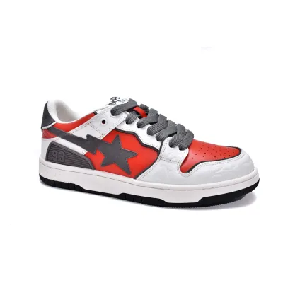 PKGoden A Bathing Ape Bape Sk8 Sta Low White Red,1G70-109-0020 01