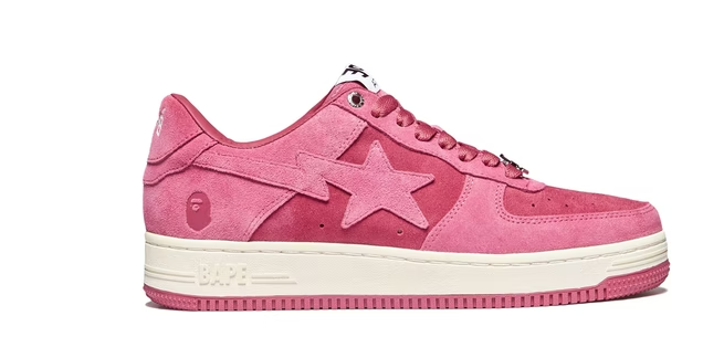 PKGoden A Bathing Ape Bape Sta Pink Suede,1H70-191-004