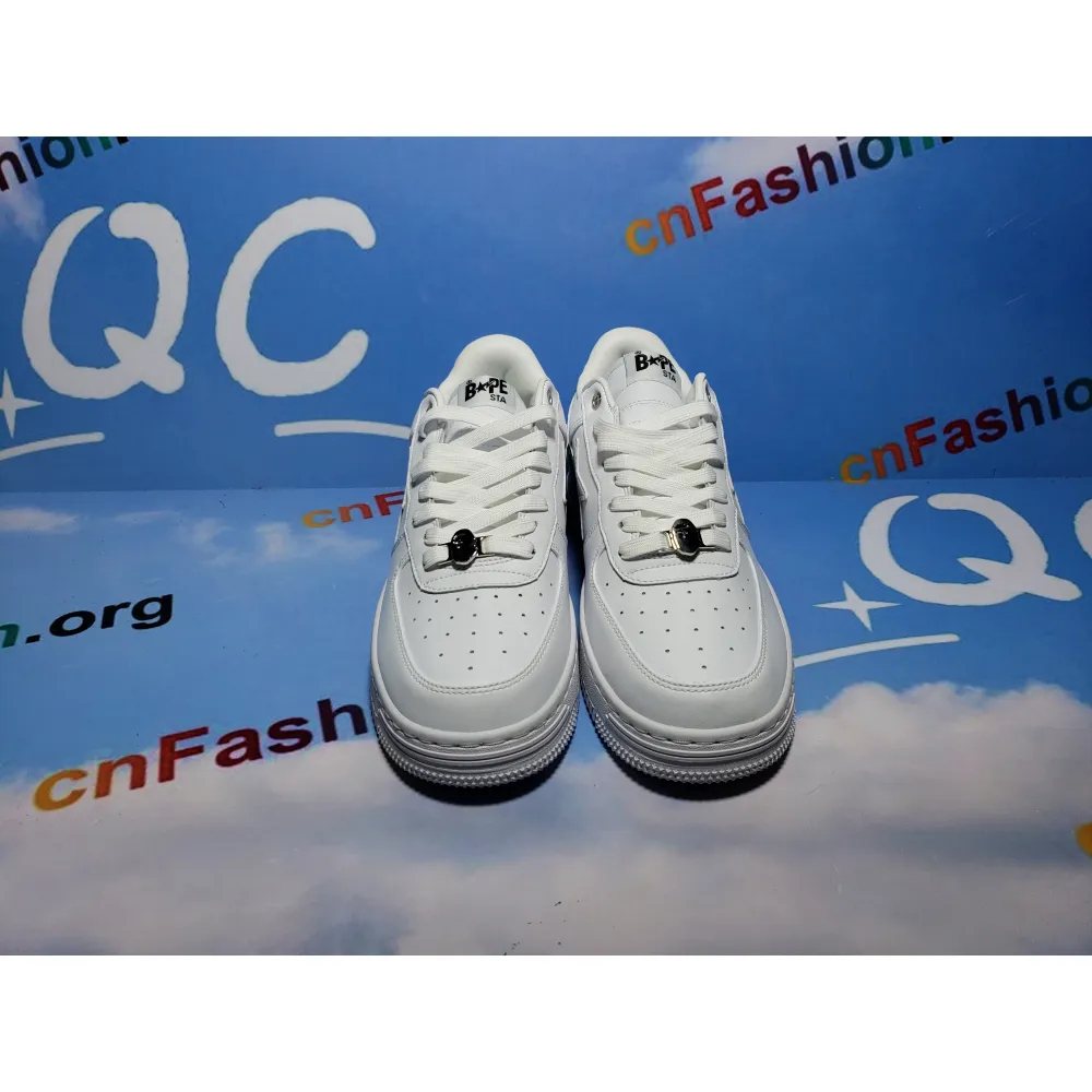 PKGoden A Bathing Ape Bape Sta Low White Leather (2020), 1G80191007 WHT