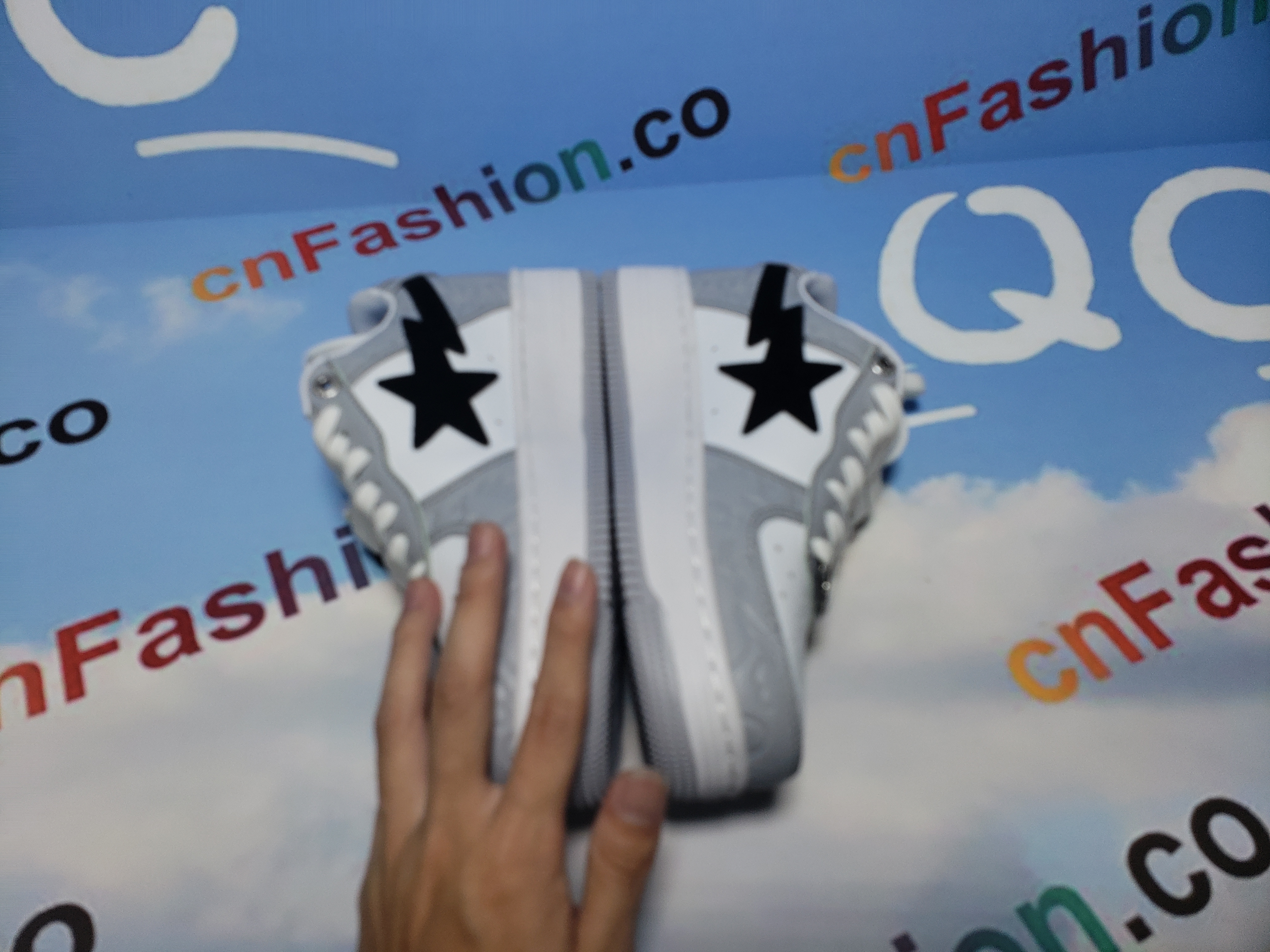 PKGoden A Bathing Ape Bape Sta Low White Grey Black,1G70-109-0004