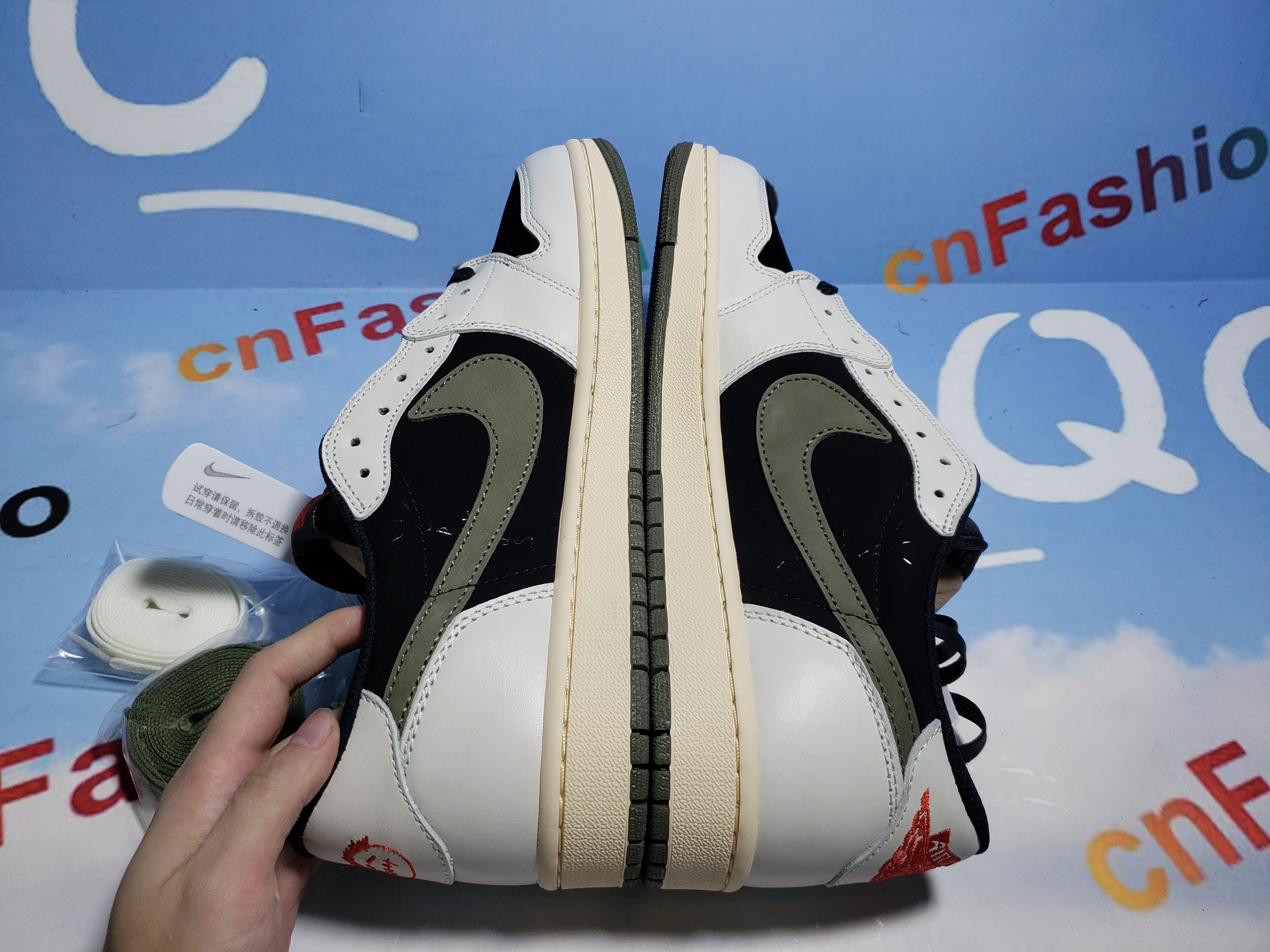 PKGoden Jordan 1 Retro Low OG SP Travis Scott women's Olive DZ4137-106