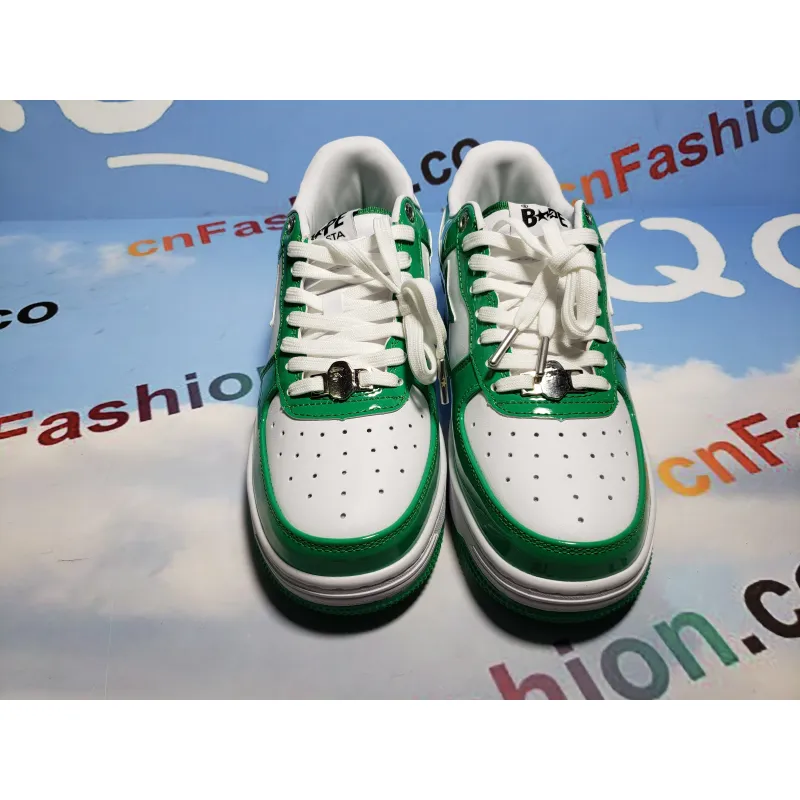 BMLin A Bathing Ape Bape Sta Low White Green 1H70-191-001