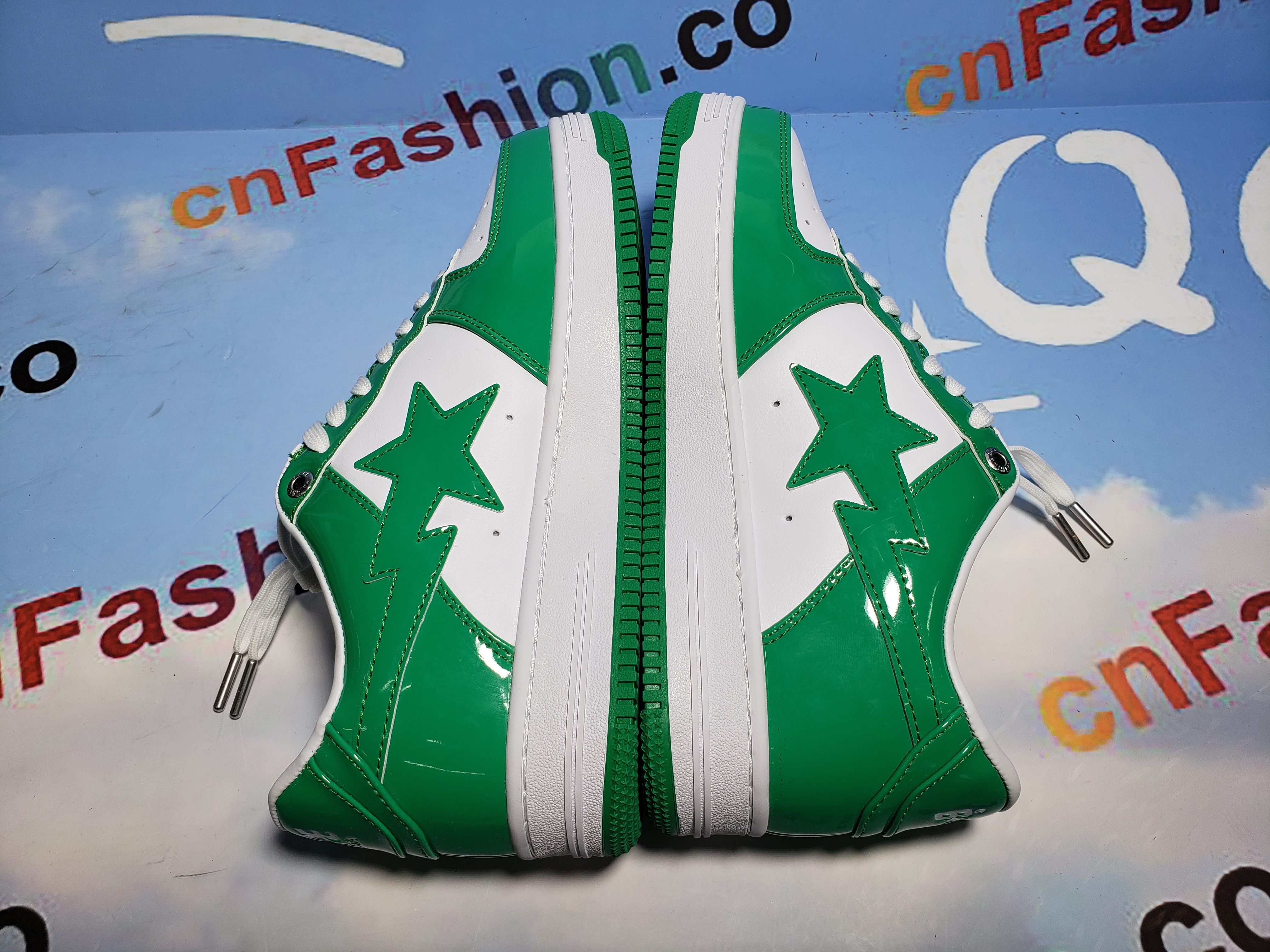 BMLin A Bathing Ape Bape Sta Low White Green 1H70-191-001