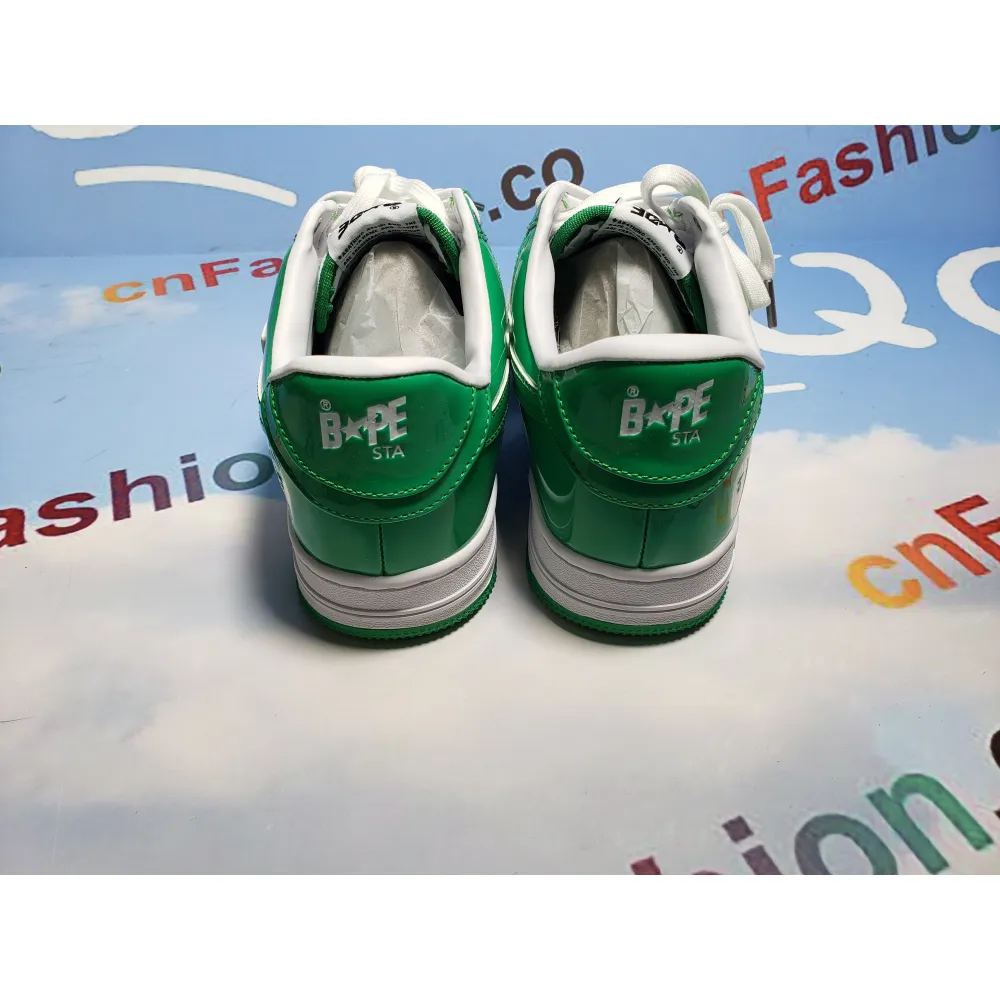 BMLin A Bathing Ape Bape Sta Low White Green 1H70-191-001