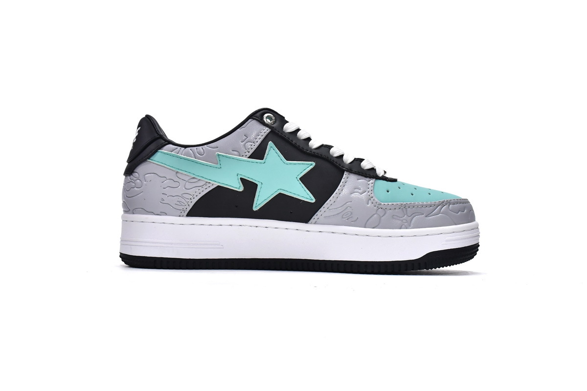 BMLin A Bathing Ape Bape Sta Low Grey Black 1H70-191-002