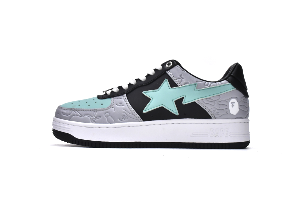 BMLin A Bathing Ape Bape Sta Low Grey Black 1H70-191-002