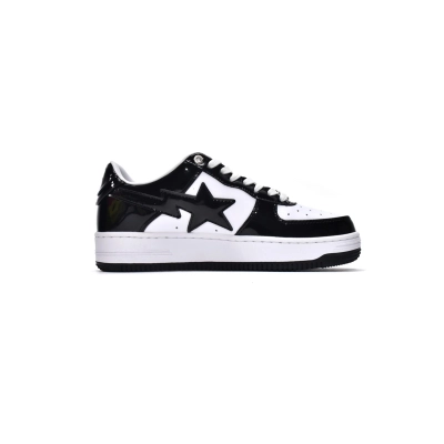 BMLin A Bathing Ape Bape Sta Low Black White 1H70-191-001  01