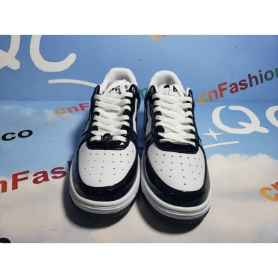 BMLin A Bathing Ape Bape Sta Low Black White 1H70-191-001  02