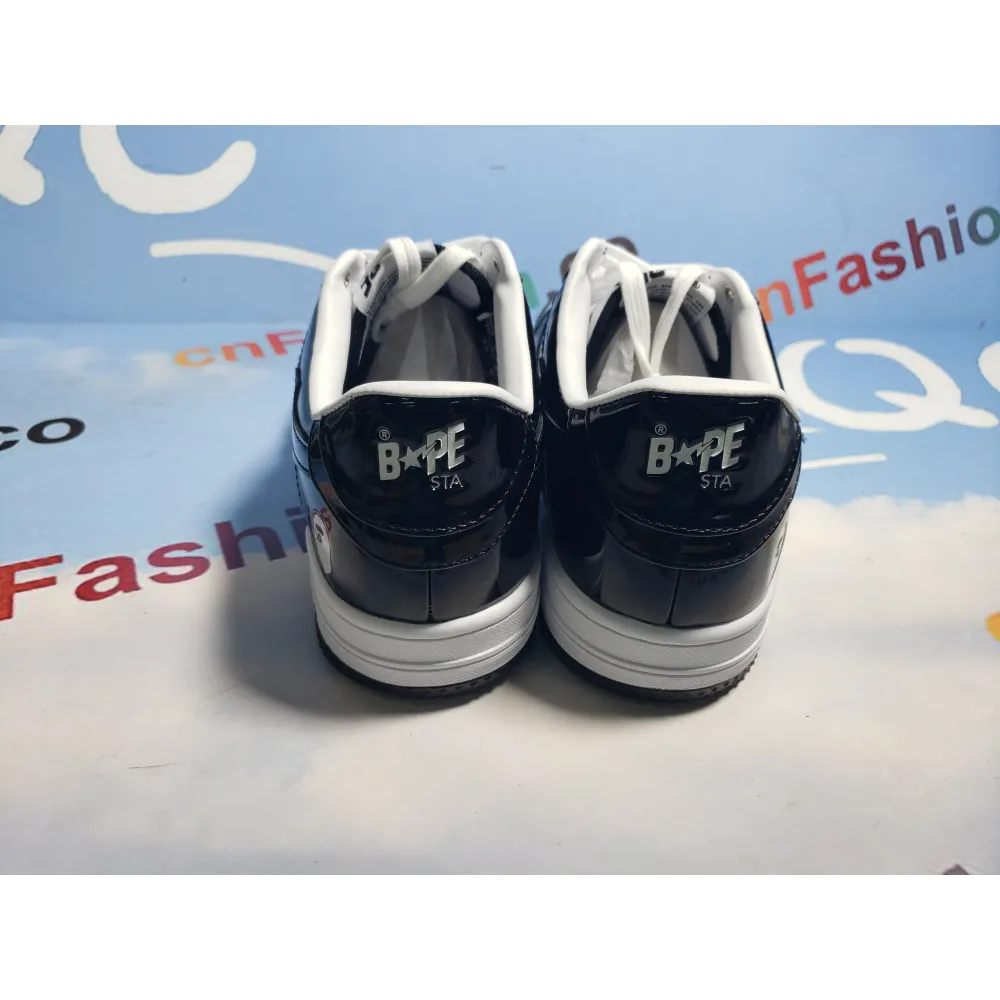 BMLin A Bathing Ape Bape Sta Low Black White 1H70-191-001 