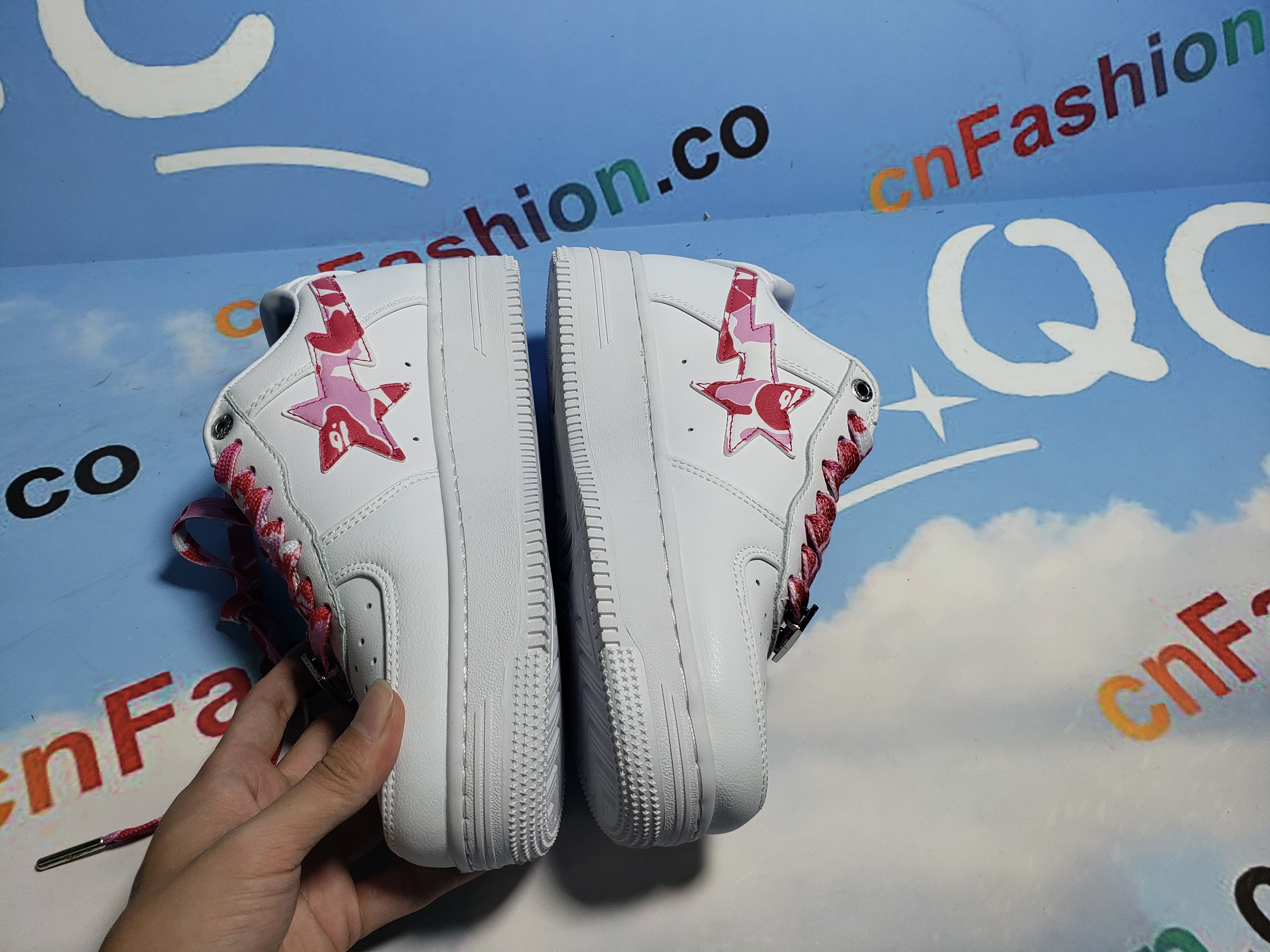 BMLin A Bathing Ape Bape Sta Low White Red Camouflage 1H20-191-045