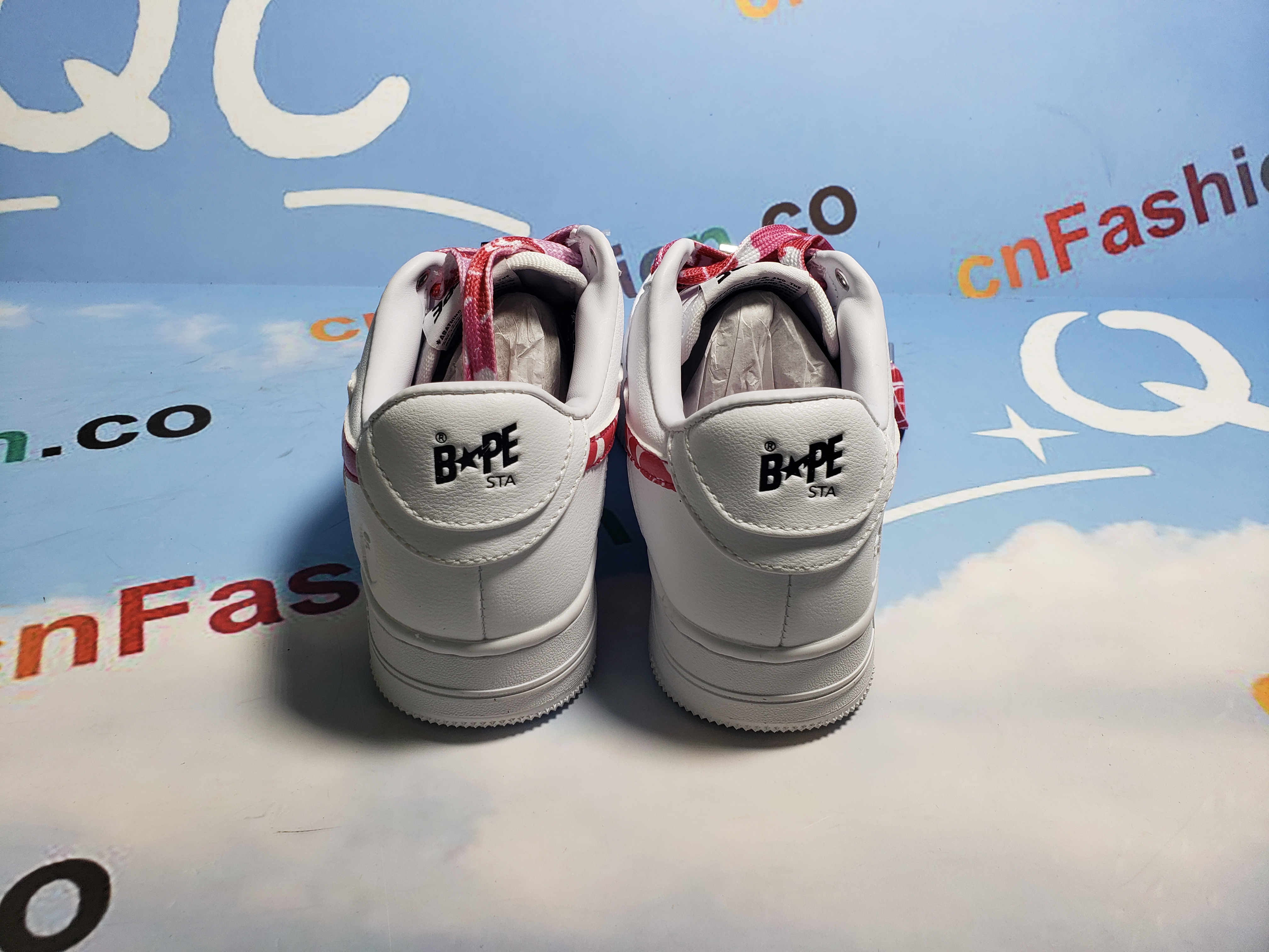 BMLin A Bathing Ape Bape Sta Low White Red Camouflage 1H20-191-045