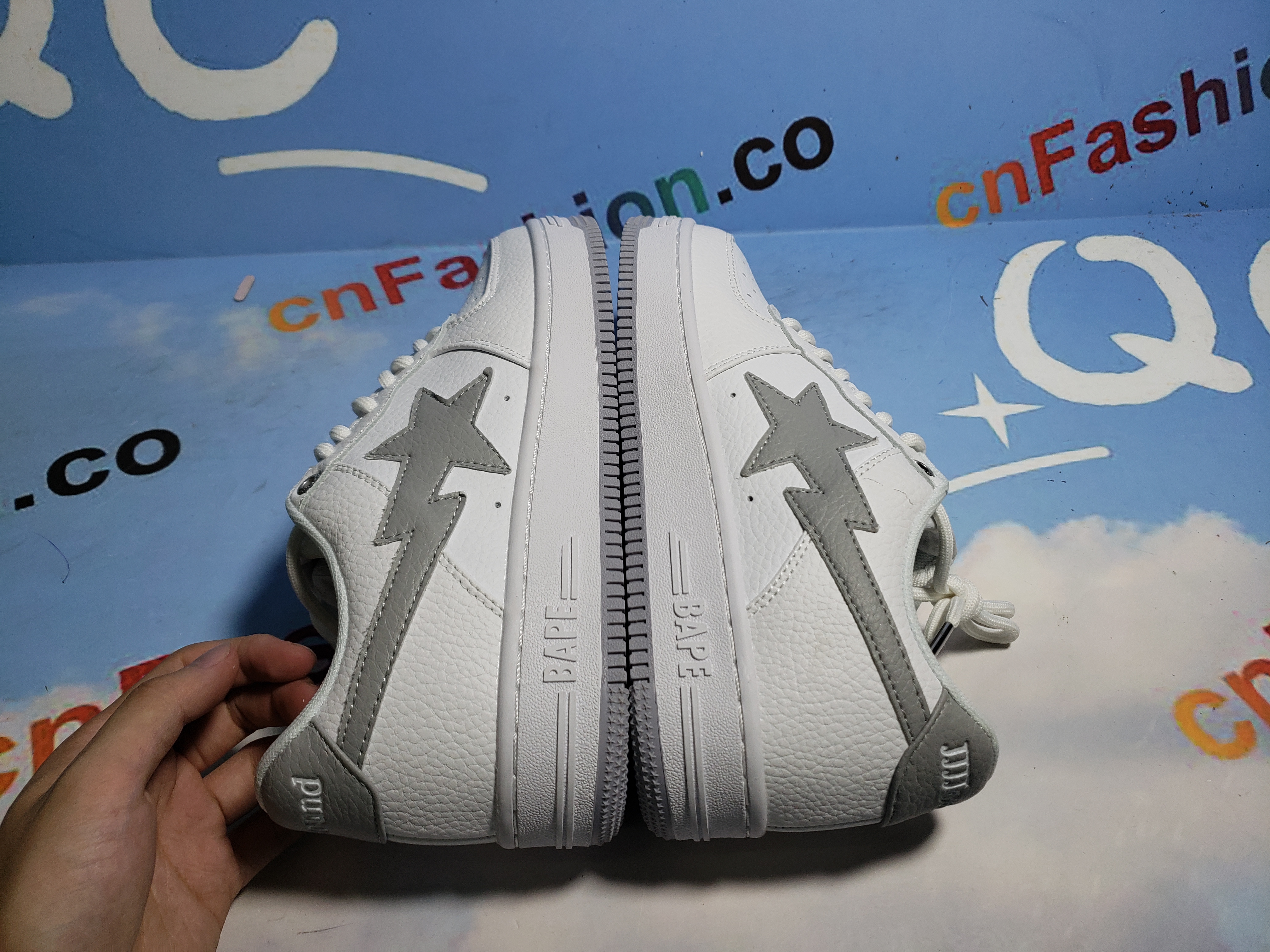 BMLin A Bathing Ape Bape Sta Low White Grey,1H73-191-921