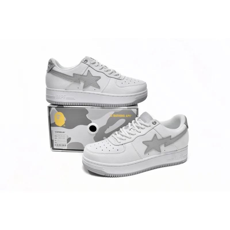 BMLin A Bathing Ape Bape Sta Low White Grey,1H73-191-921