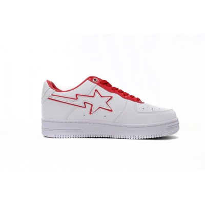 BMLin A Bathing Ape Bape Sta Low White Red Border,1J30-291-017 01