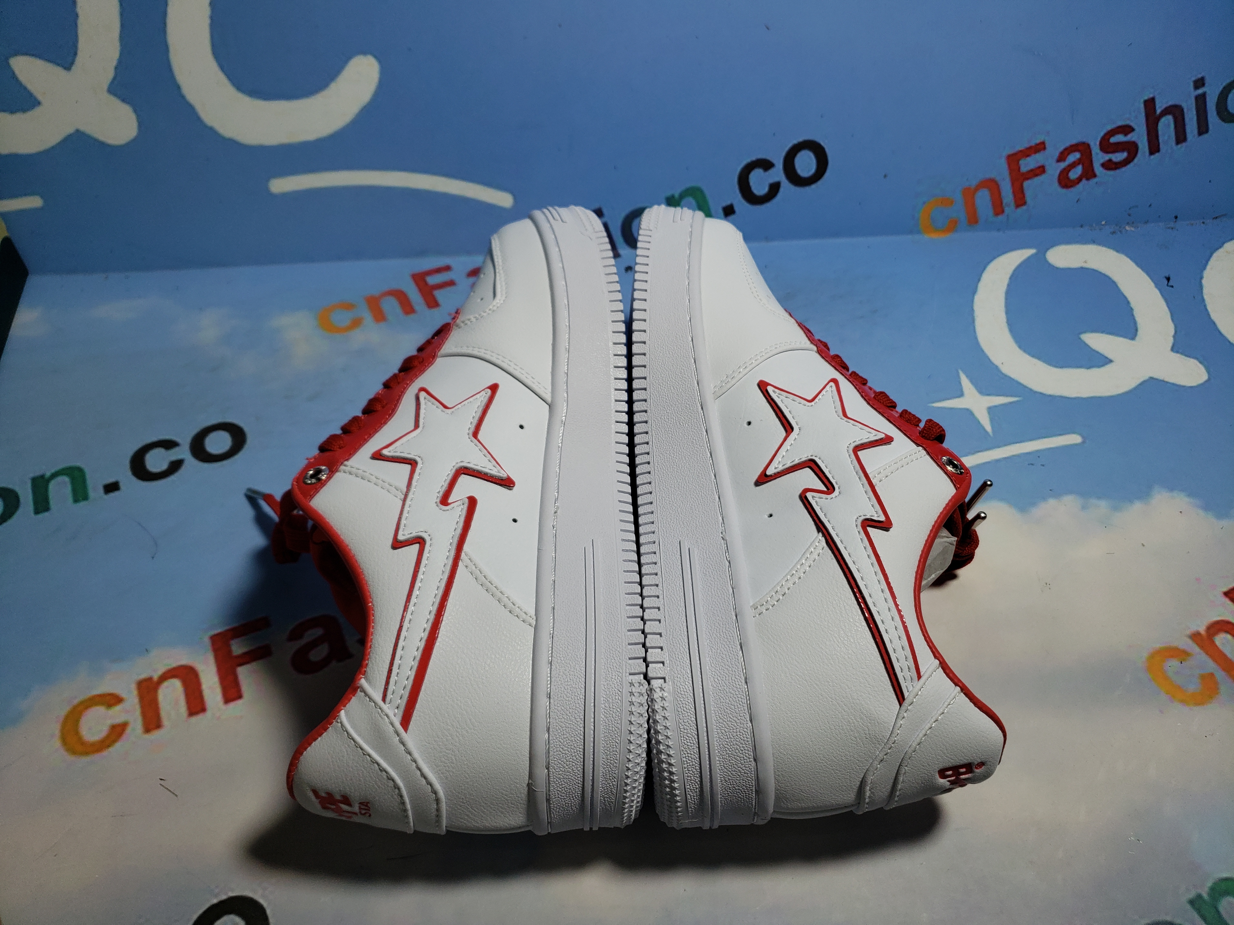 BMLin A Bathing Ape Bape Sta Low White Red Border,1J30-291-017