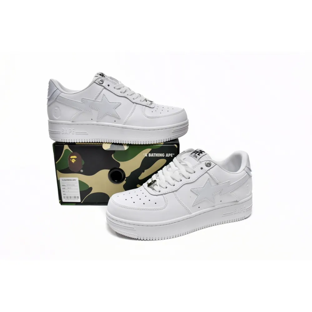 BMLin A Bathing Ape Bape Sta Low White  1H70-191-006