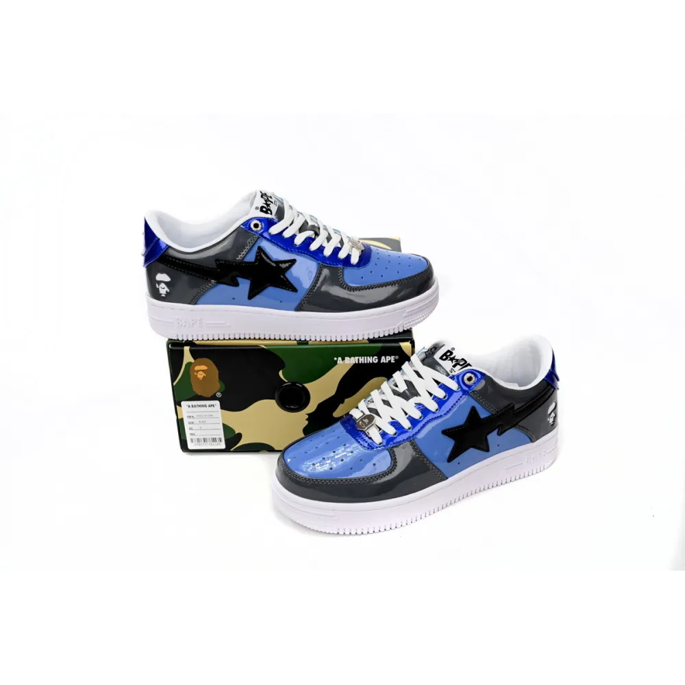 BMLin A Bathing Ape Bape Sta Low Lnk Blue Mirror Surface,1H20 191 046