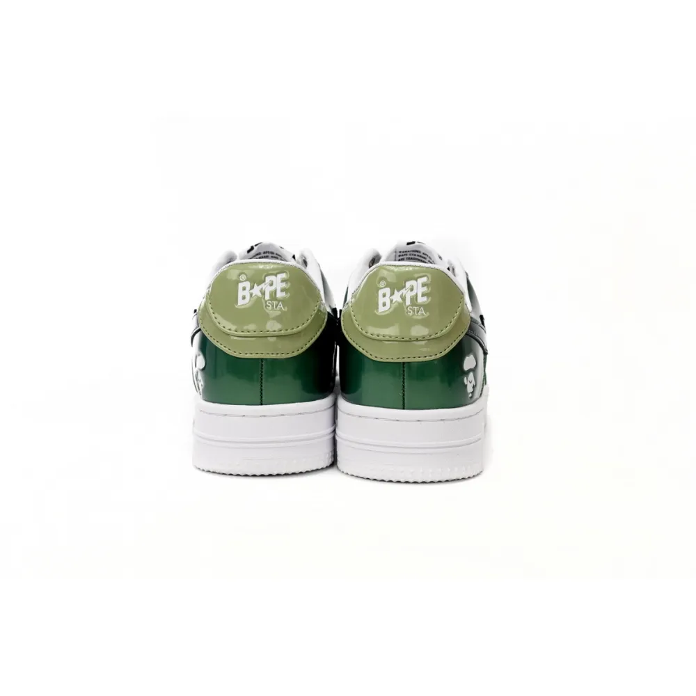 BMLin A Bathing Ape Bape Sta Low Black Green Mirror Surface,1H20 190 046