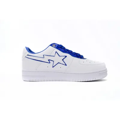 BMLIN A Bathing Ape Bape Sta Low White and Blue Border,1J30-191-017 01