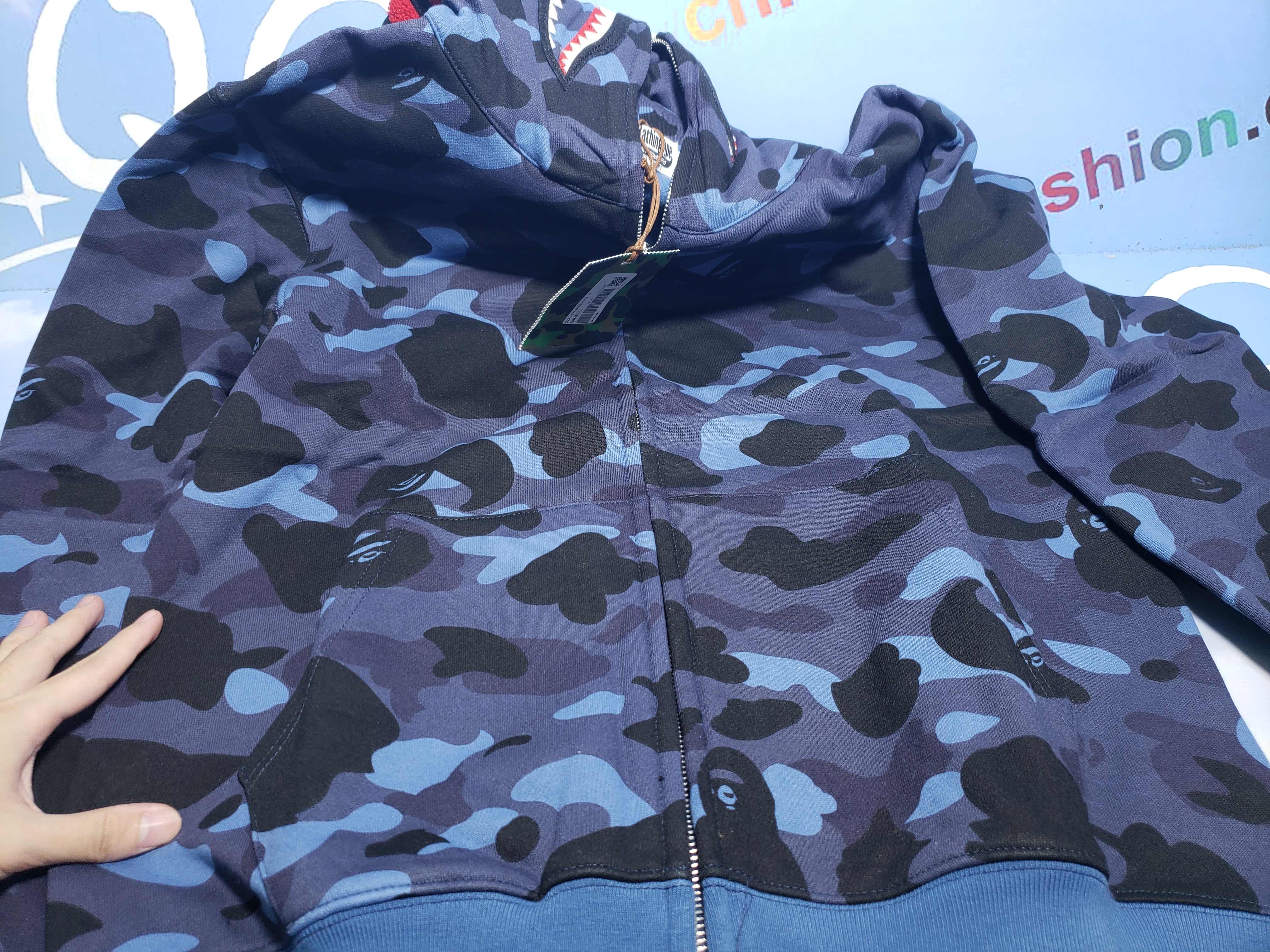 BAPE Color Camo Shark Full Zip Hoodie Navy