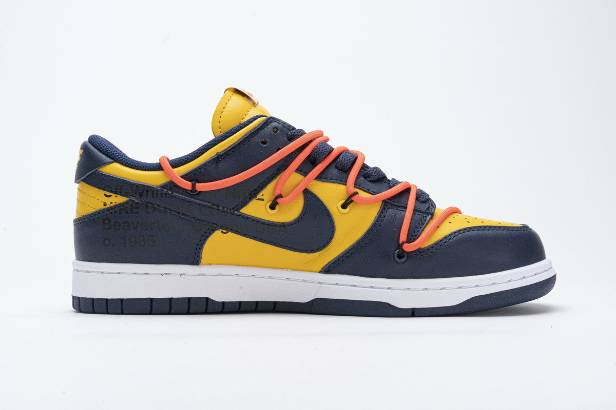 🔥FREE SHIPPING🔥| Dunk Low Off-White University Gold Midnight Navy,CT0856-700