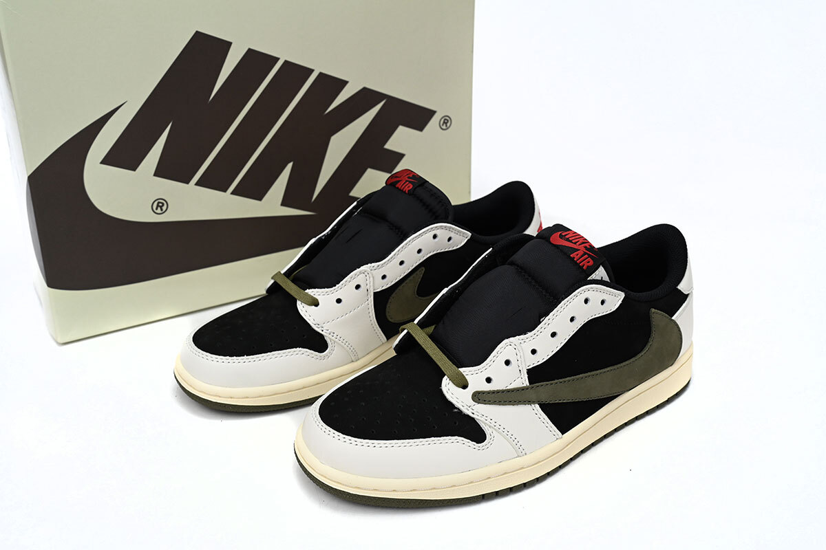 🔥FREE SHIPPING🔥| Jordan 1 Retro Low OG SP Travis Scott women's Olive DZ4137-106