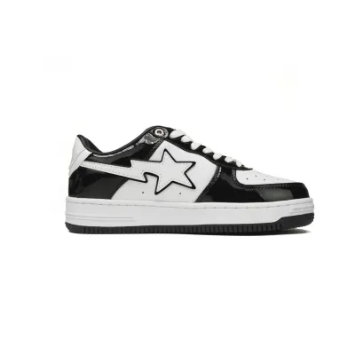 OG A Bathing Ape Bape Sta Low Black White,1H70-191-001 01