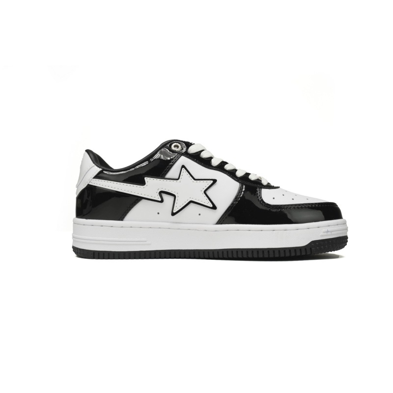 OG A Bathing Ape Bape Sta Low Black White,1H70-191-001