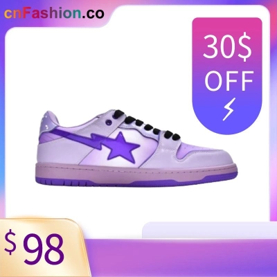 ⭐Discount 30$ Flash Sale⭐ | PKGoden A Bathing Ape Bape Sta Low Gradient Purple,1G70-109-0023 01