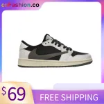 💯FREE SHIPPING | Jordan 1 Retro Low OG SP Travis Scott women's Olive DZ4137-106