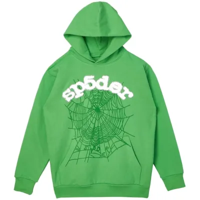 Green Sp5der Web Hoodie 01