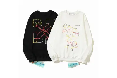  Off White Hoodie Black/White, est2084 01