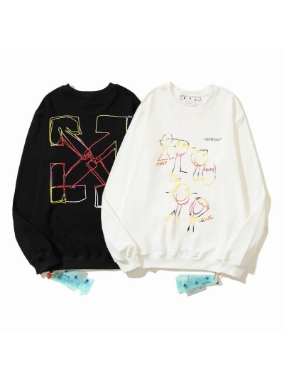  Off White Hoodie Black/White, est2084 01