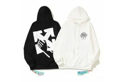  Off White Hoodie Black/White, est5103 01