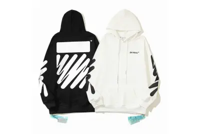  Off White Hoodie Black/White, est5104 01