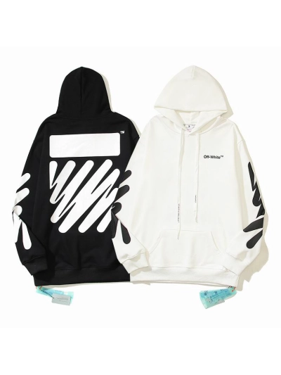  Off White Hoodie Black/White, est5104 01
