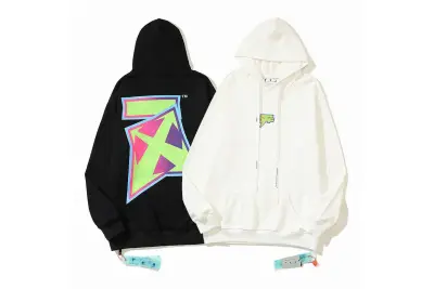  Off White Hoodie Black/White, est5107 01