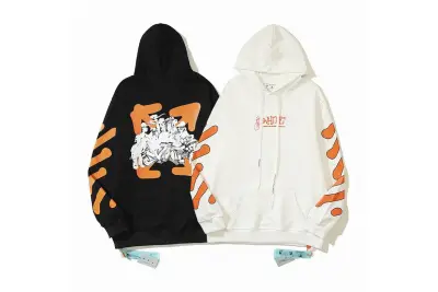  Off White Hoodie Black/White, est5109 01