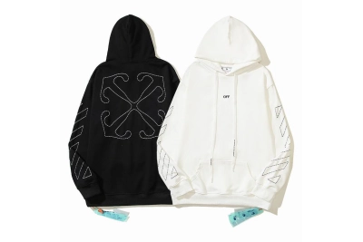  Off White Hoodie Black/White, estn09 01