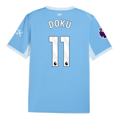 Manchester City 2026/27 Kids #11 Jeremy Doku EPL Home Jersey - Fan Version Football Shirt-Regular Fit 01