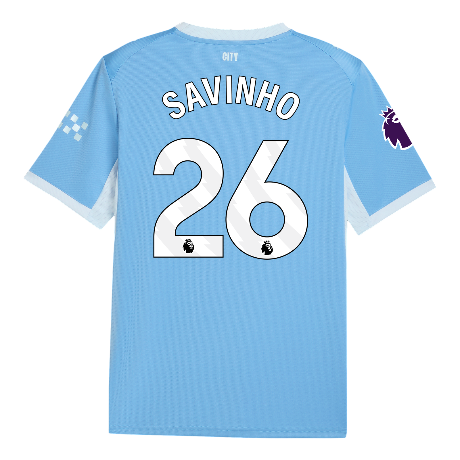 Manchester City 2026/27 #26 Savinho EPL Home Jersey - Fan Version Football Shirt-Regular Fit