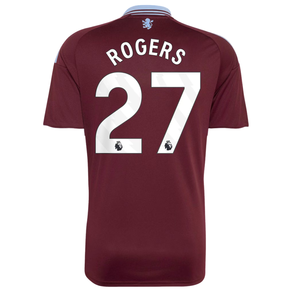 Aston Villa 2026/27 Kids #27 Morgan Rogers EPL Home Jersey - Fan Version Football Shirt-Regular Fit