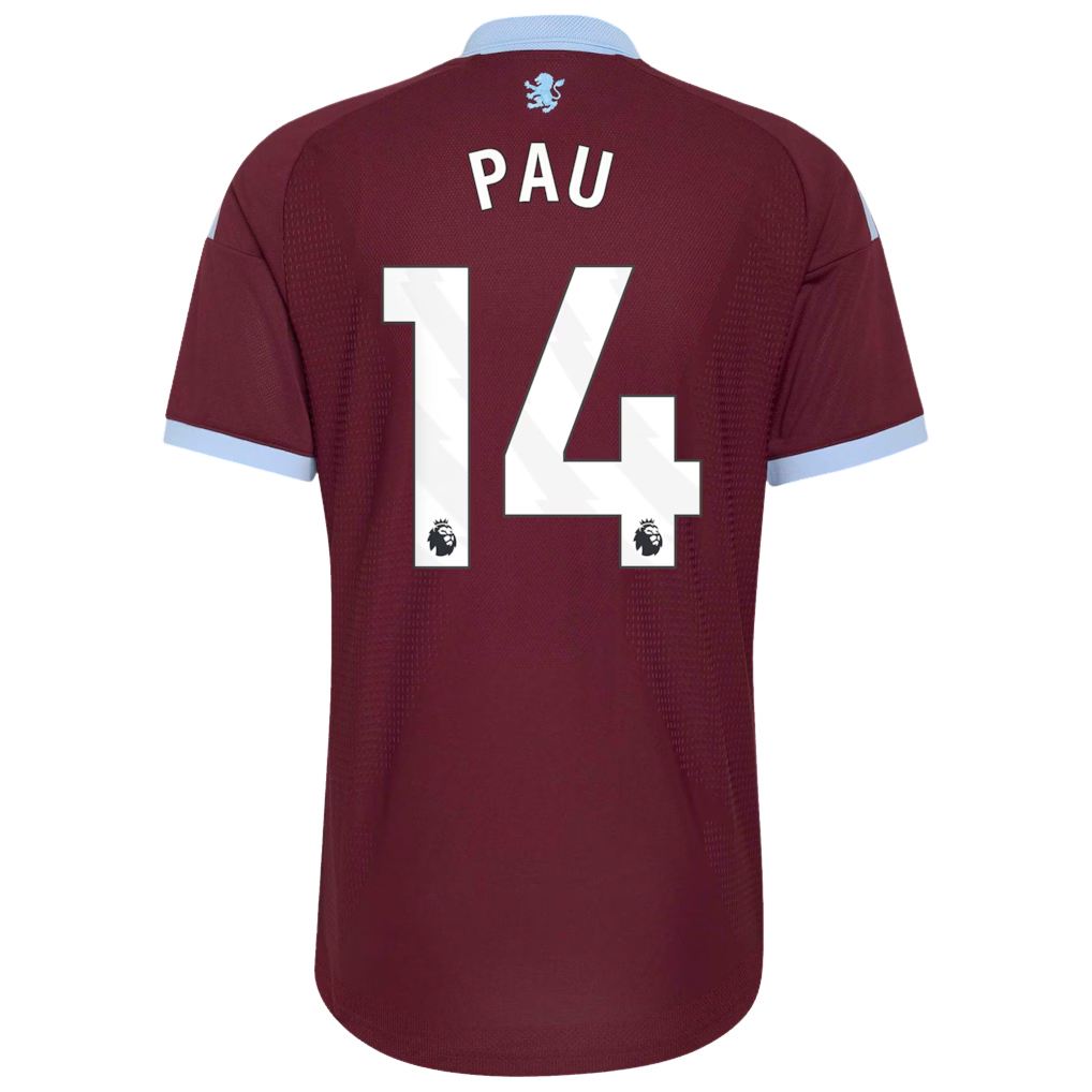 Aston Villa 2026/27 #14 Pau Torres EPL Home Jersey - Player Version Football Shirt-Slim Fit