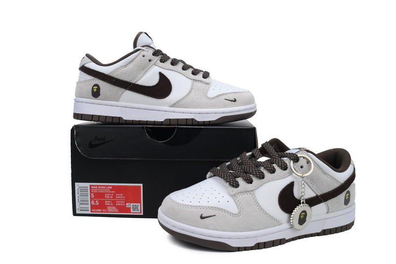 DIY Nike Dunk Low x A Bathing Ape (BAPE) "White/Grey"