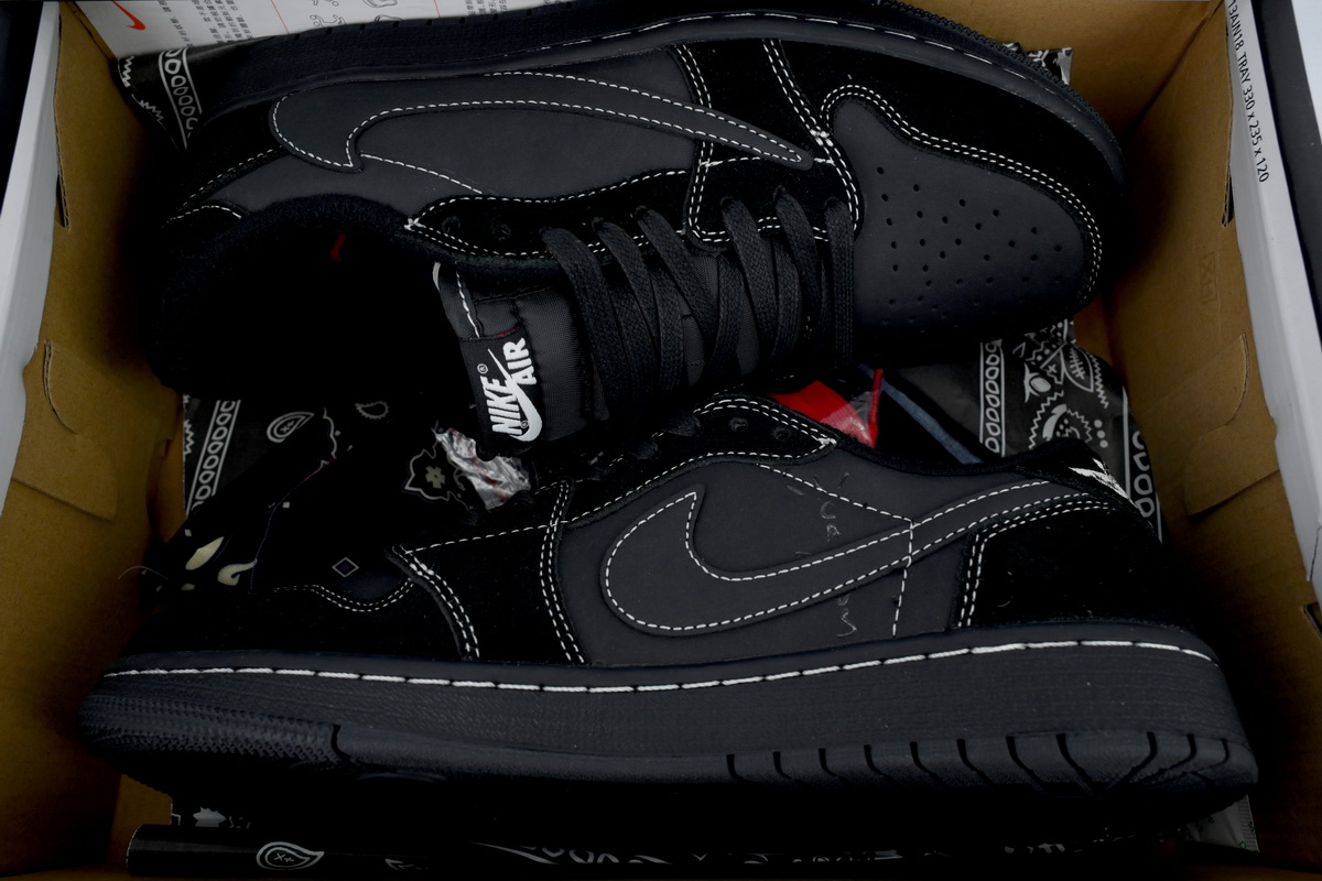 XH Travis Scott x Air Jordan 1 Low Black Phantom