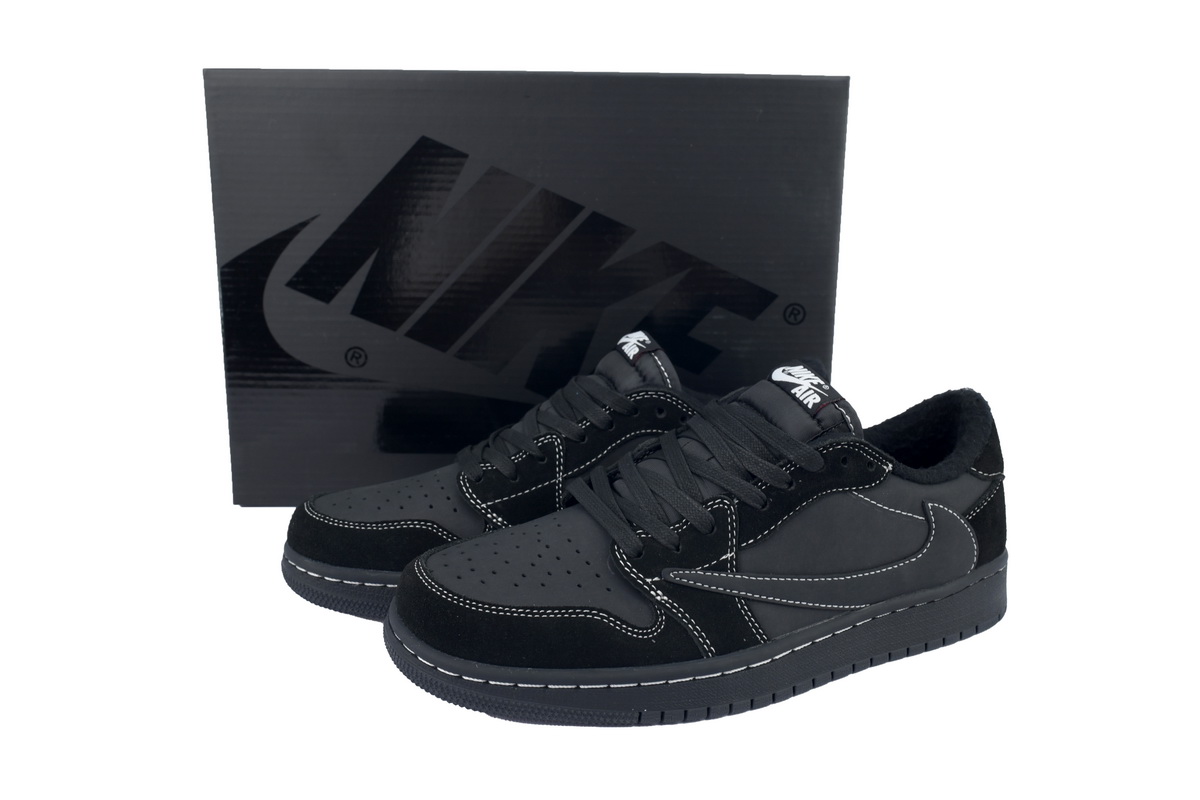 XH Travis Scott x Air Jordan 1 Low Black Phantom
