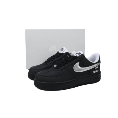 KJ Nike Air Force 1 Low Black Silver 02