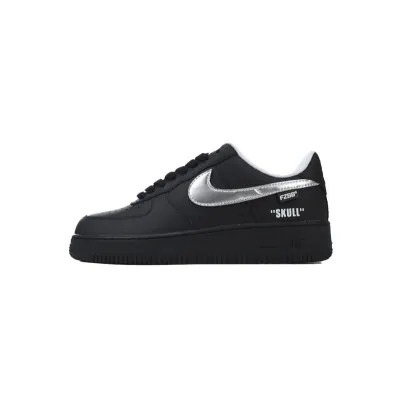 KJ Nike Air Force 1 Low Black Silver 01