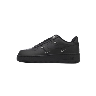 KJ Nike Air Force 1 Low Black Silver Mini Swoosh 01